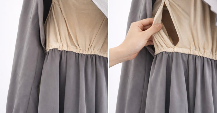 シャツワンピース(授乳対応) |  Charcoal Gray